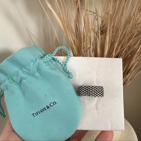 Tiffany & Co. 925 Sterling Silver Mesh Somerset Ring - Picture 1 of 8